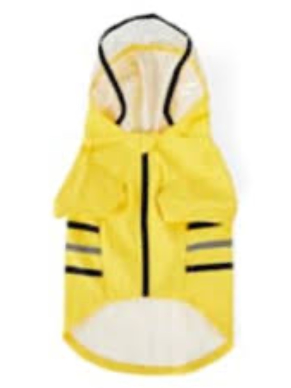 DOG YELLOW ZIP RAINCOAT with HOOD and REFLECTIVE TAPE